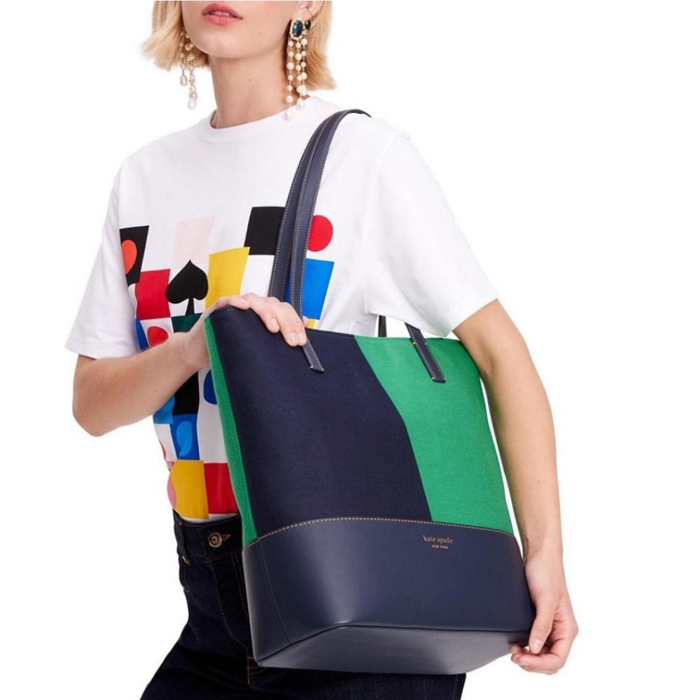 kate spade New York Waverly Racing Stripe Jacquard Large Tote